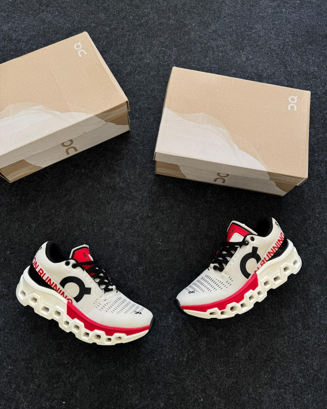 Tênis Masculino On Cloudmonster 2 Branco e Vermelho