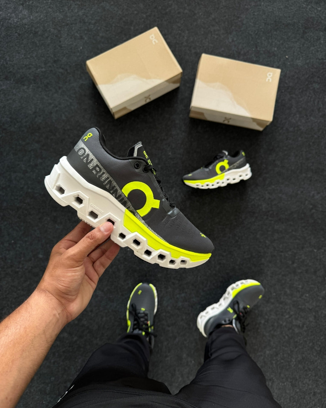 Tênis Masculino On Cloudmonster 2 Cinza e Verde