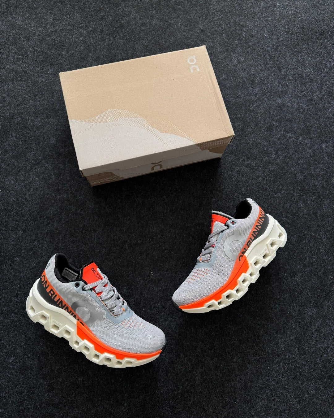 Tênis Masculino On Cloudmonster 2 Cinza e Laranja