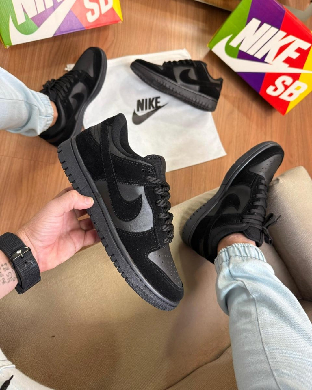 Tênis Nike Dunk Luxo Cadarço Grosso 100% Algodão + Brinde Especial