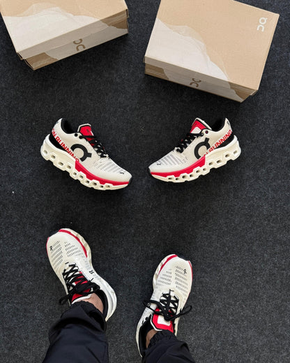 Tênis Masculino On Cloudmonster 2 Branco e Vermelho