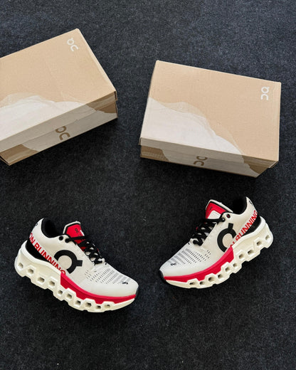 Tênis Masculino On Cloudmonster 2 Branco e Vermelho