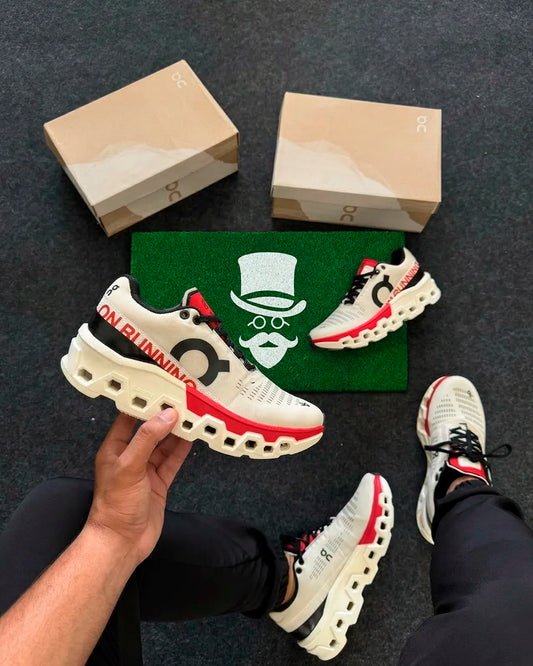 Tênis Masculino On Cloudmonster 2 Branco e Vermelho