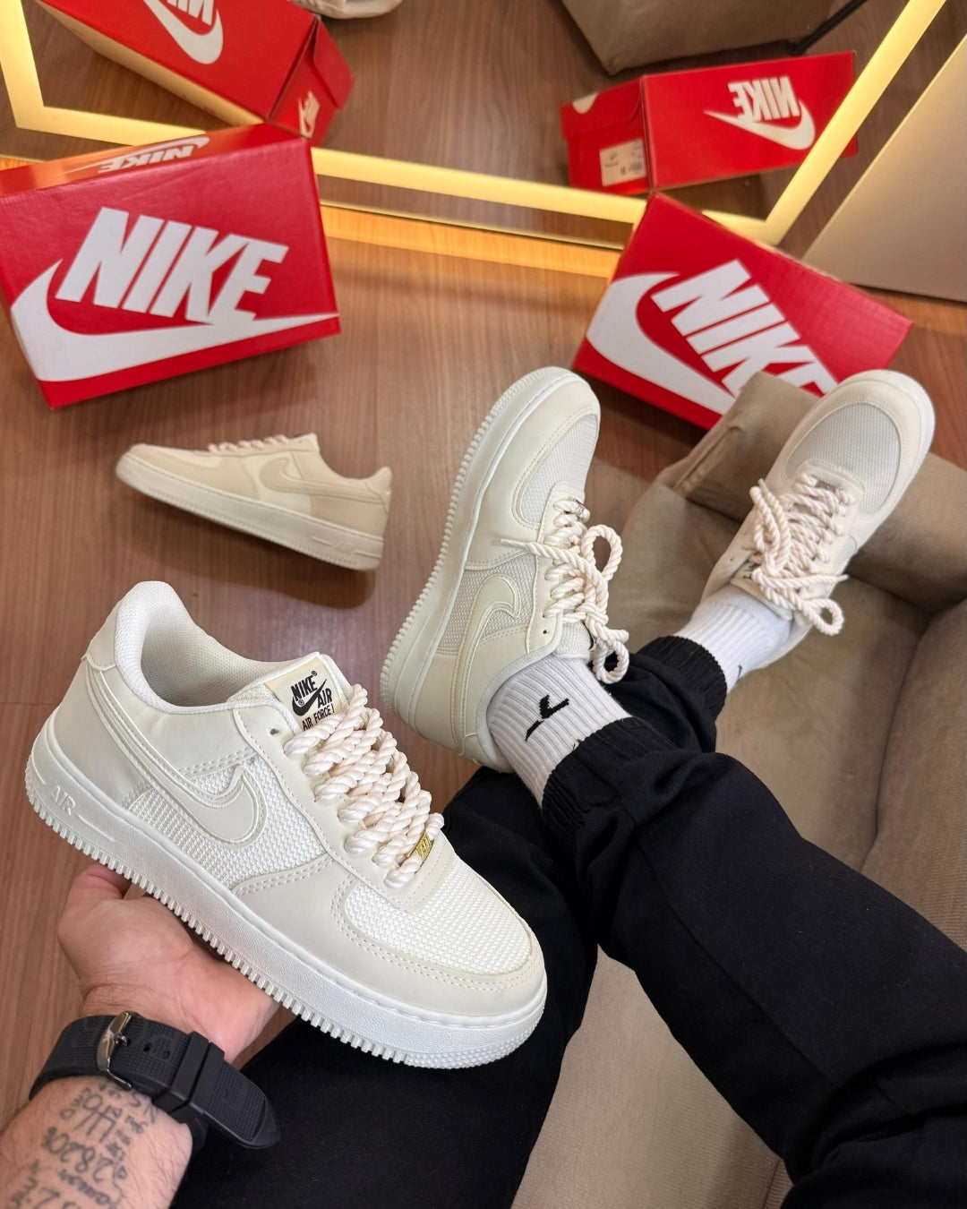 Tênis Air Force Linha Luxo + 2 Cadarços + Brinde Exclusivo